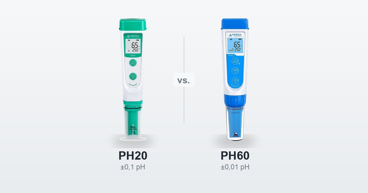 Apera PH20 und Apera PH60 nebeneinander im direkten Vergleich